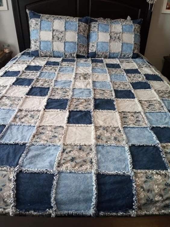 Denim bed cover