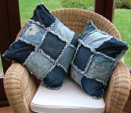 Denim cushions