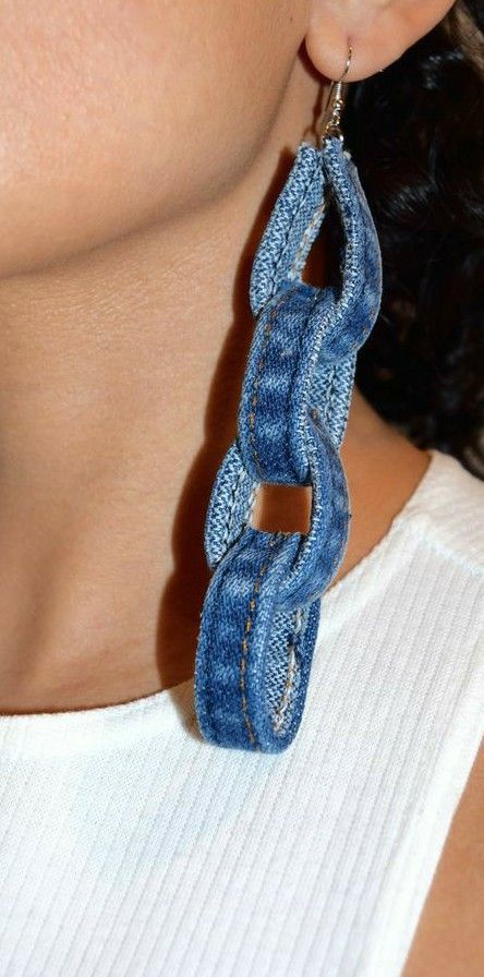 Denim Earings