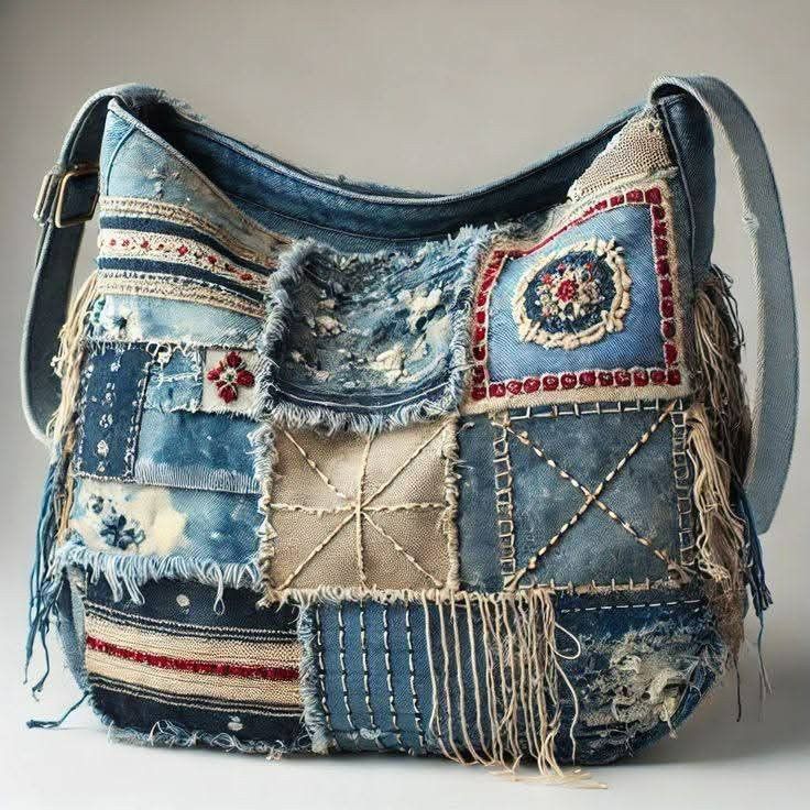 Denim Patchwork Bag